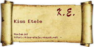 Kiss Etele névjegykártya
